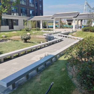 聊城 芝麻灰小区坐凳&栏杆安装效果