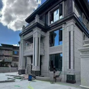 聊城 别墅干挂，芝麻白与芝麻黑完美配合