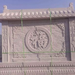 聊城 芝麻白花岗岩屏风，照壁，影壁