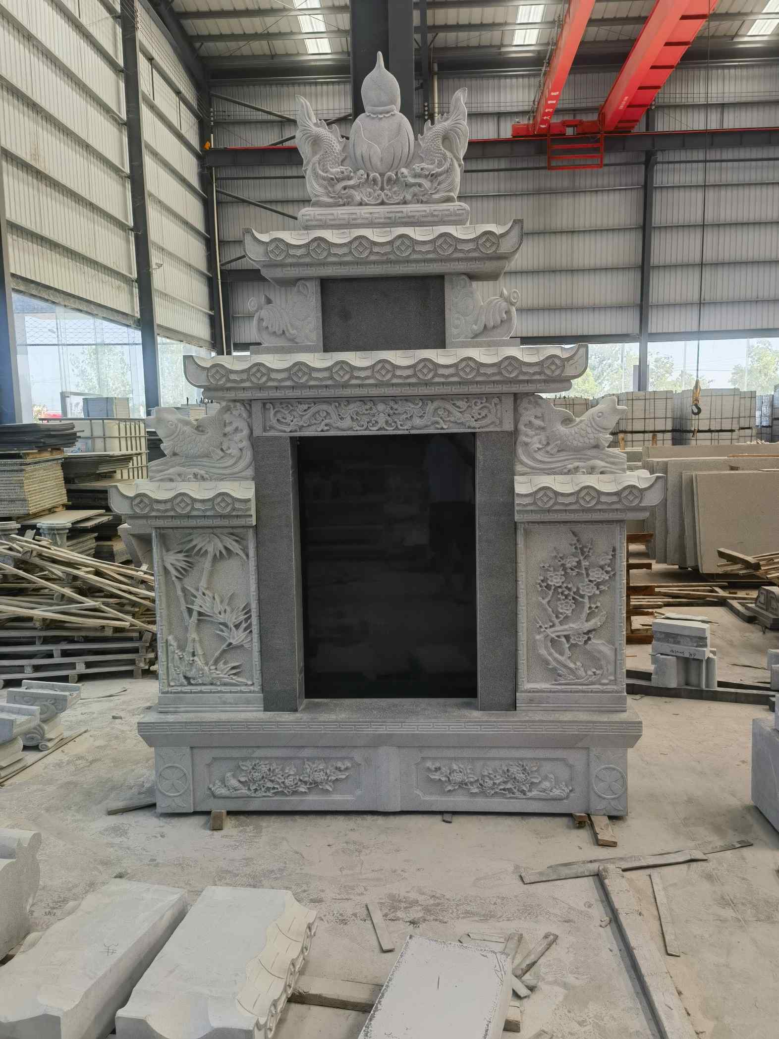 聊城 芝麻灰高档墓碑、土墓，一套也支持定做