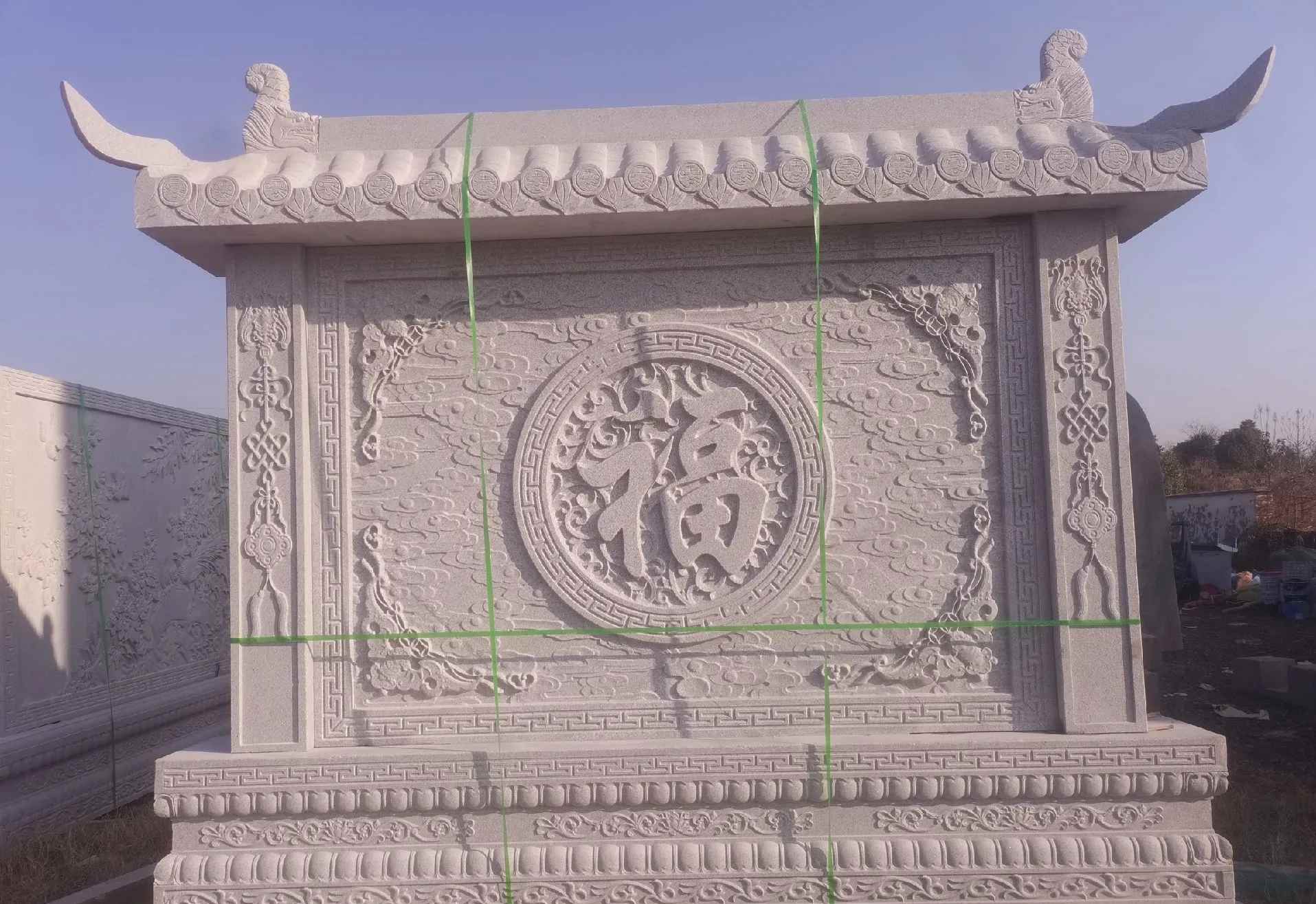 聊城 芝麻白花岗岩屏风，照壁，影壁